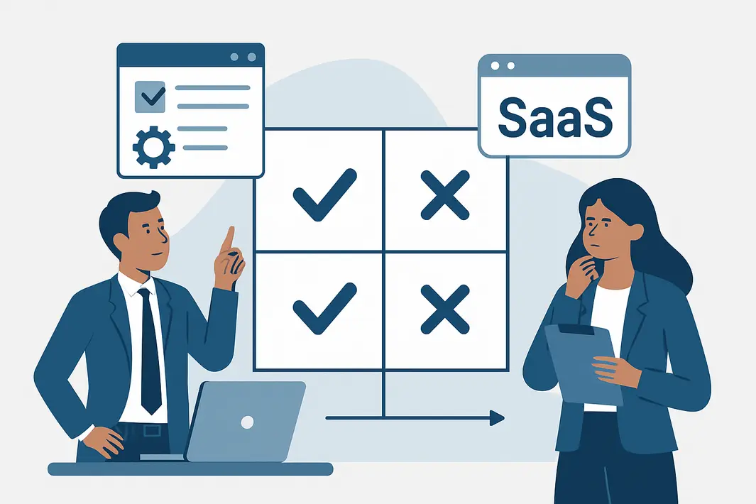 Construir software a medida vs. comprar SaaS: matriz de decisión para pymes