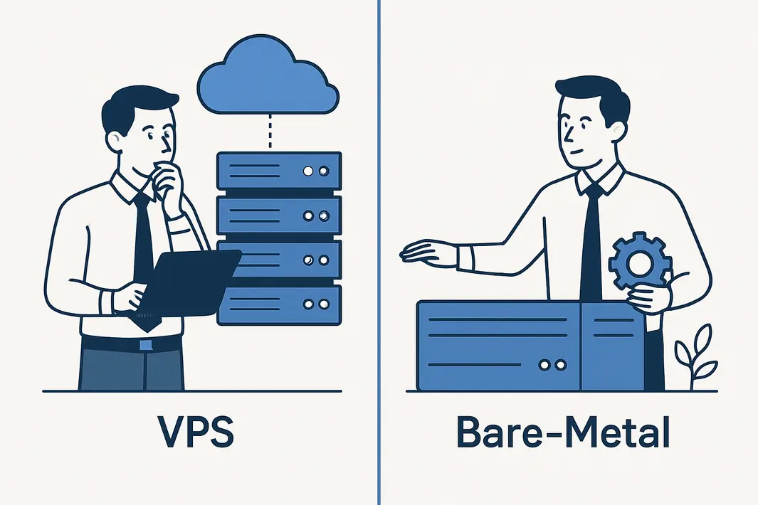 VPS vs. Servidores Bare-Metal: ¿Qué necesita realmente el backend de tu plataforma?